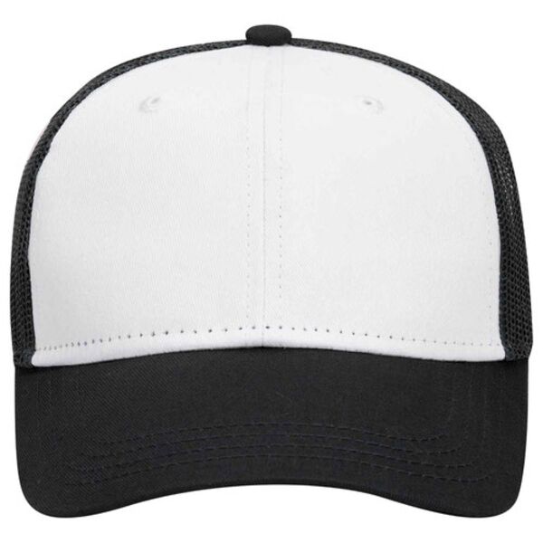 OTTO CAP Youth 6 Panel Low Profile Baseball Cap White/Black Thumbnail