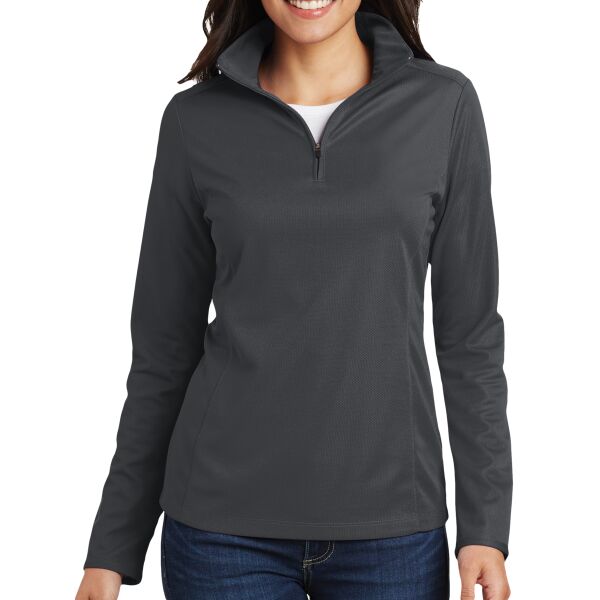 Port Authority - Ladies Pinpoint Mesh 1/2 Zip Thumbnail